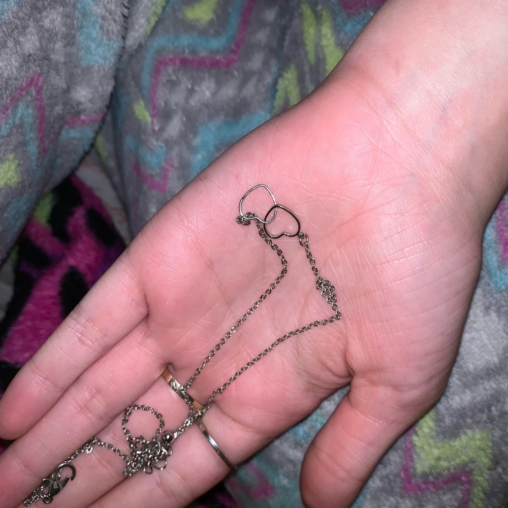 Cute two heart necklace